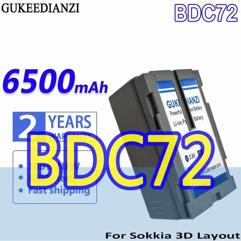 

Battery BDC72 6500Mah For Sokkia 3D Pipe Laser TP-L6 Topcon Total Station GM-52 RC-5 Layout Navigator LN-150