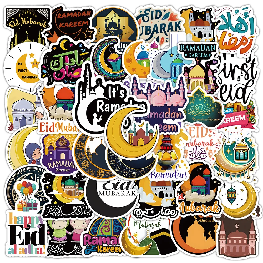 

10/30/50PCS Eid al-Fitr Stickers Funny Graffiti Decals Festival Celebration Sticker Cartoon Toy Luggage Laptop Guitar Car Bike