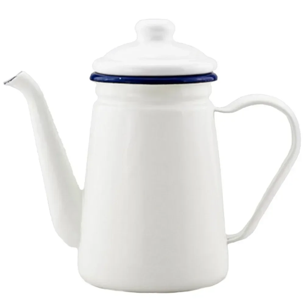 1.1L Enamel Coffee Pot Hand Tea Kettle Induction Cooker Gas Stove Universal coffee carafe