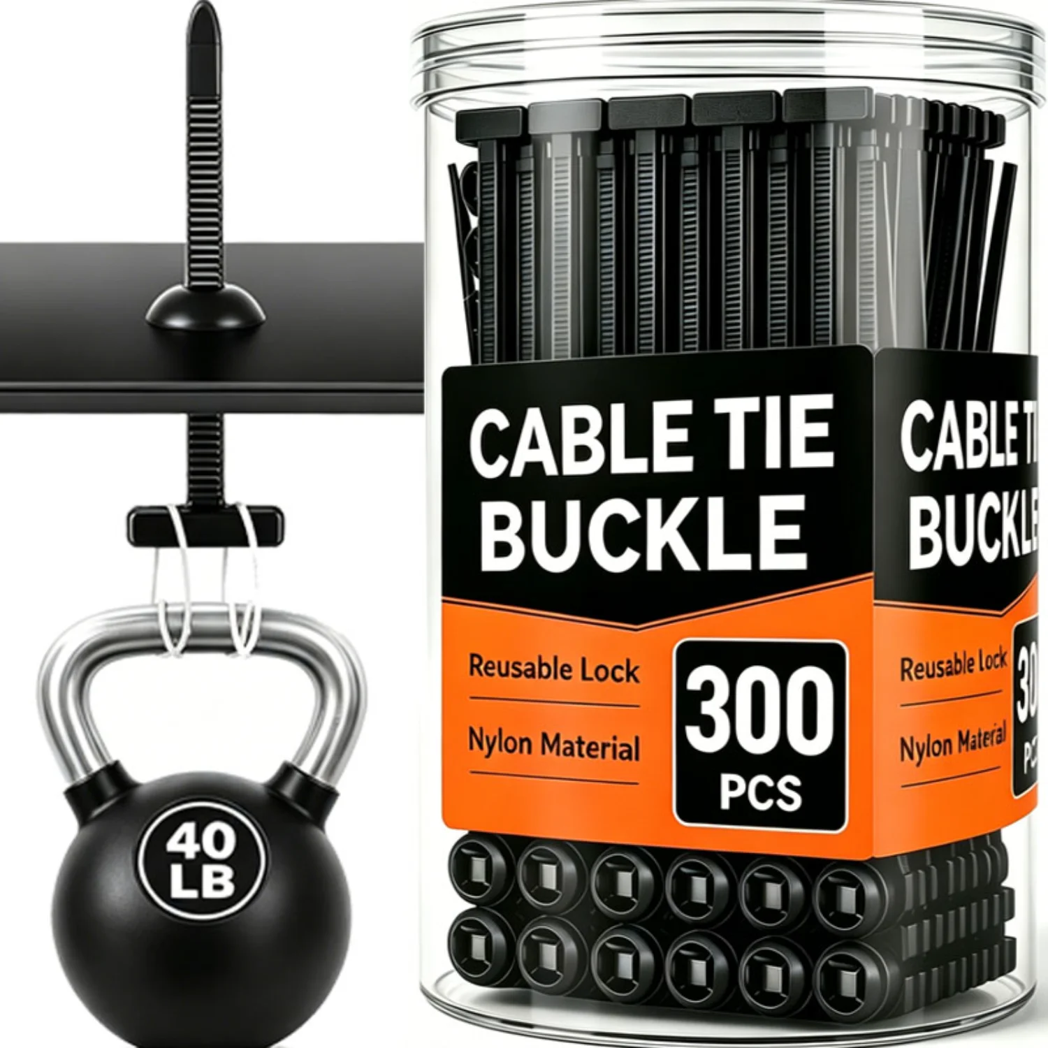 Nylon Cable Tie Buckle Heavy Duty Zip Ties with Pin Button Universal Self-locking Zip Ties Tool Car Daily Repair Fastening Strap