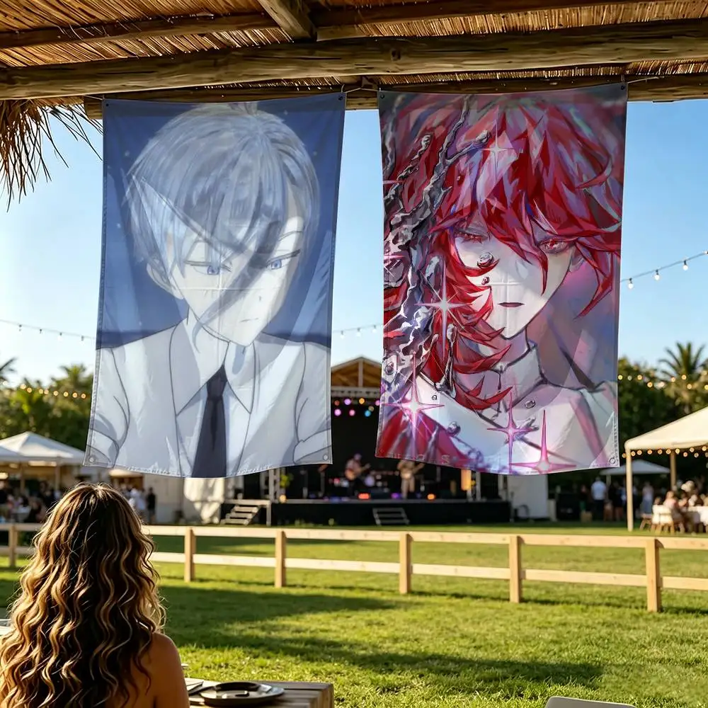 Anime H-Houseki no Kuni Flag Digital Printing Banner for Garage Wall Out Door Decoration
