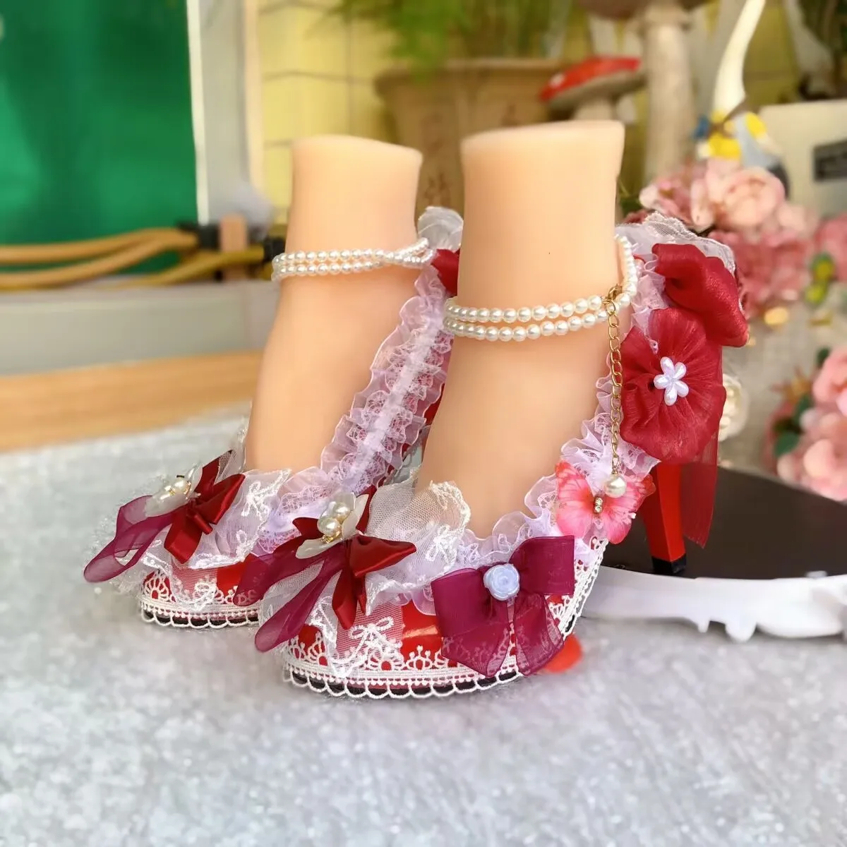 

Luxury Lolita High Heels Bow Wedding Shoes Bride Pumps Korean Princess High Heels Jk Elegant High Heel Pumps Mary Jane Shoes