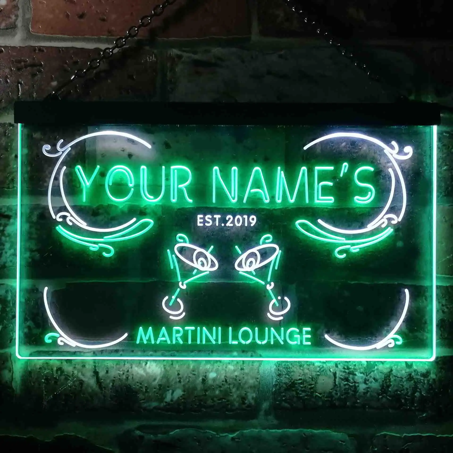 Personalized Martini Lounge Cocktails Bar Wine Dual Color Led Neon Sign st6-ti1-tm