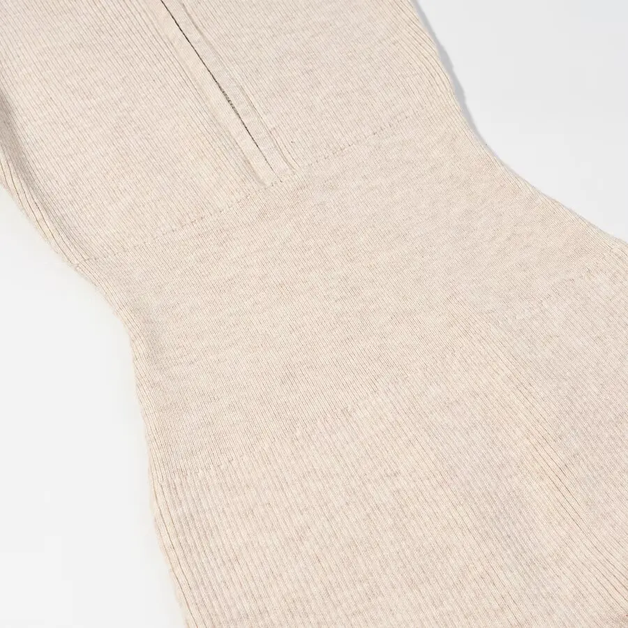 디이지 여성 2025 겨울 신상 패션 솔리드 컬러 타이트 점프수트 올매치 크루넥 긴팔 하프 지퍼 타이트 여성복