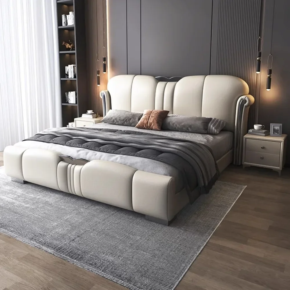 Modern Upholstered Beds Minimalist Storage Multifunctional Luxury Bed Frames Nightstands Letto Matrimoniale Home Furniture