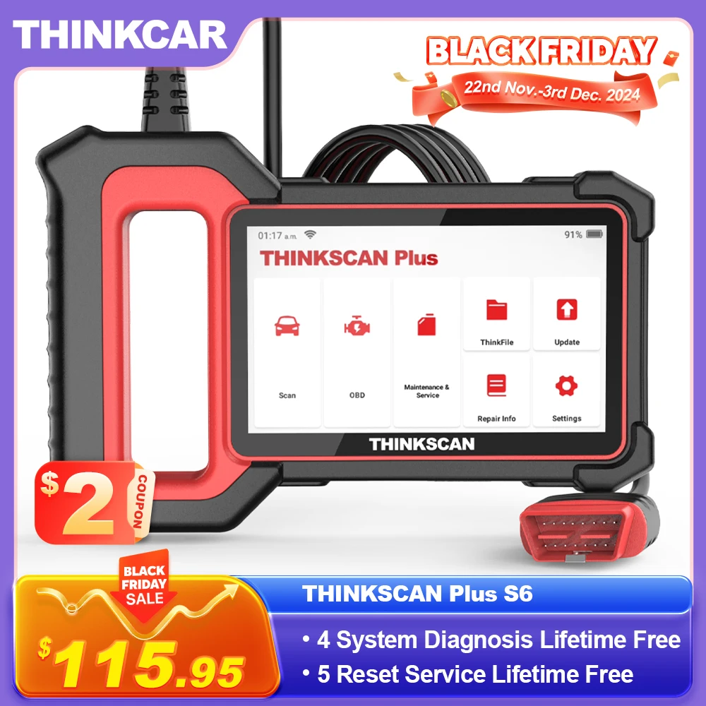 THINKSCAN Plus S7/S6/S4 OBD2 Scanner Car Diagnostic Tool Scan ABS SRS ECM TCM BCM IC AC System Free Reset Service Free