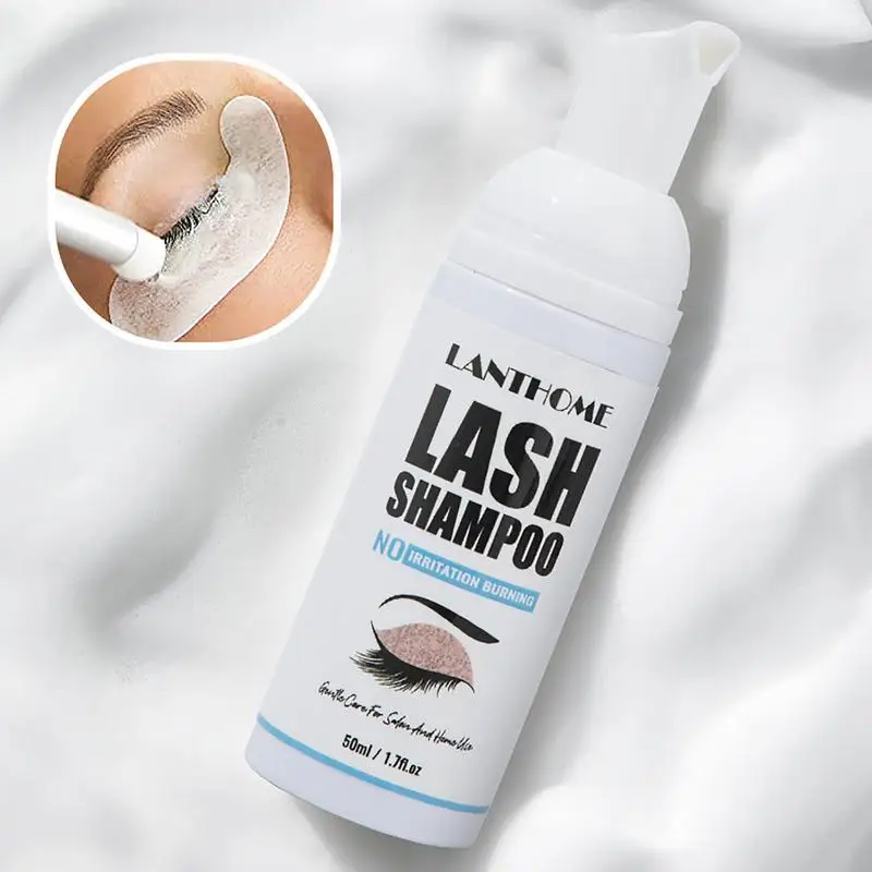 Eyelash Shampoo Cleaning Brush Kit Lash Extension Foam Cleaner, Suave Sem Estimulação, Remoção de Maquiagem, Bolha Macia Grossa, 50ml