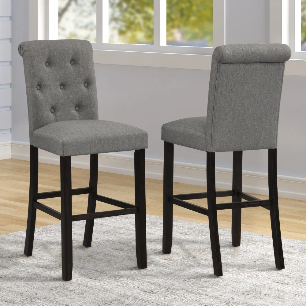 

Leviton Tufted Asons Barstool, Set of 2, Grey
