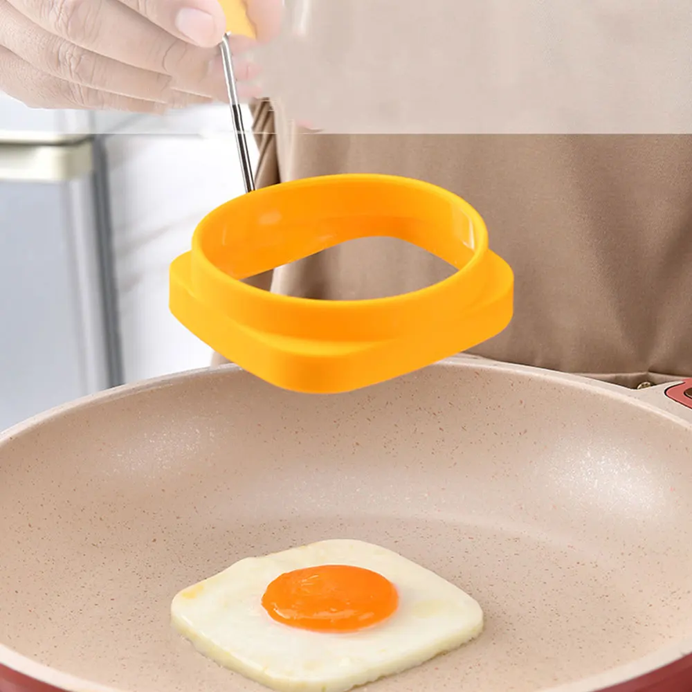 Kitchen Reversible Silicone Square Circle Egg Frying Rings Egg Fried Mold Poached Pancake Cooking Ring