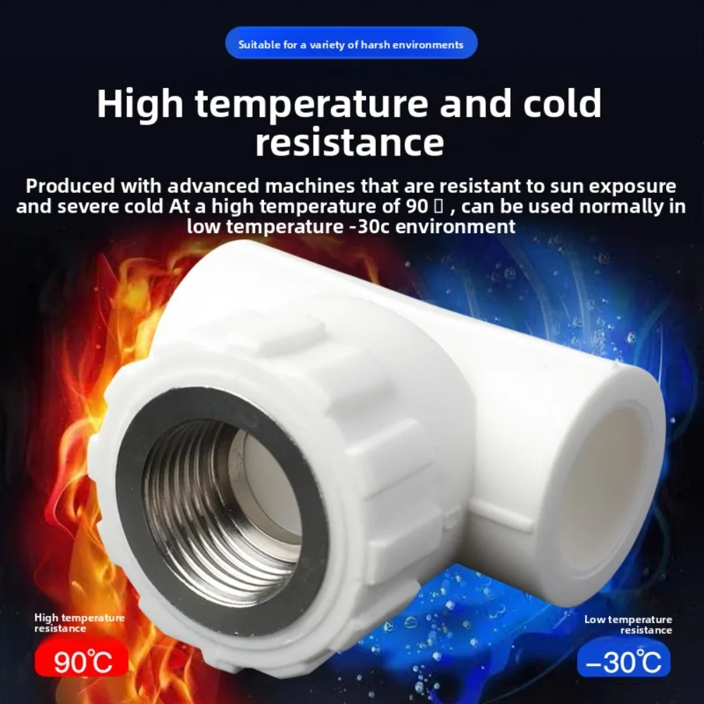 Pipe Fittings PPR Inner Wire Tee 20/25/32 PPR Water Pipe Connector Turn 1/2 IN 3/4 IN 1 Inch 1.2 Inch Accessories