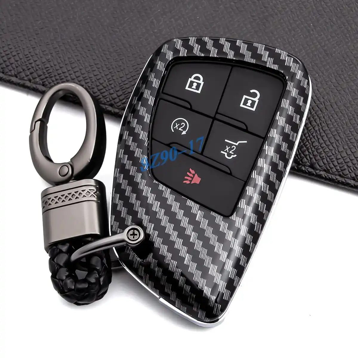 Funda para llave inteligente de coche de fibra de carbono ABS, llavero para Buick Envision Chevy Tahoe Suburban Colorado Traverse GMC Yukon Canyon