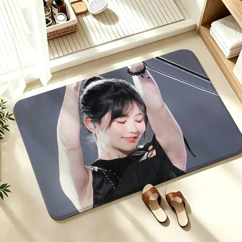Idol Kpop QWER H-Hina  Soft Absorbent Decorative Floor Mat for Bathroom Entryway Living Room