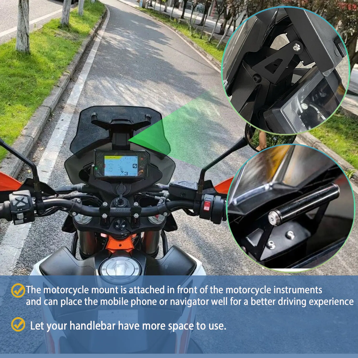 

For Motorcycle Phone Holder Stand For KTM 790 Adventure R 2019-2022 790ADV 890ADV 890ADV GPS Navigation PlateBracket Accessories
