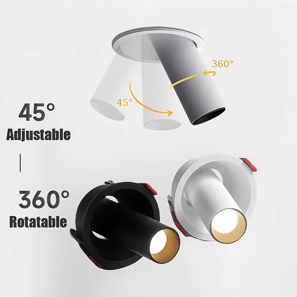 

Dimmable Long Tube COB LED Ceiling Lights Recessed LED Downlights Spotlight 10W 12W 110~240V Kitchen Bedroom Background Lighting