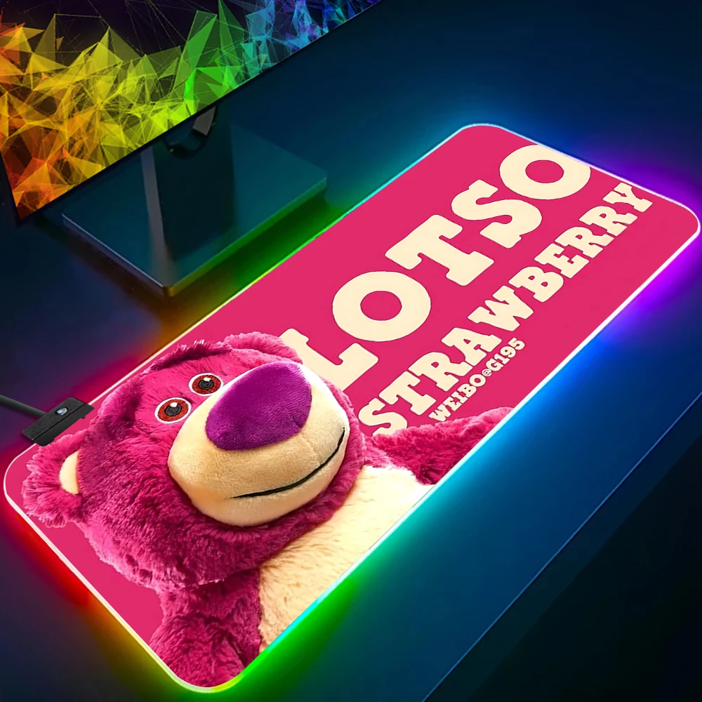 

Disney Toy Story Lotso RGB Pc Gamer Keyboard Mouse Pad Mousepad LED Glowing Mouse Mats Rubber Gaming Computer Mausepad