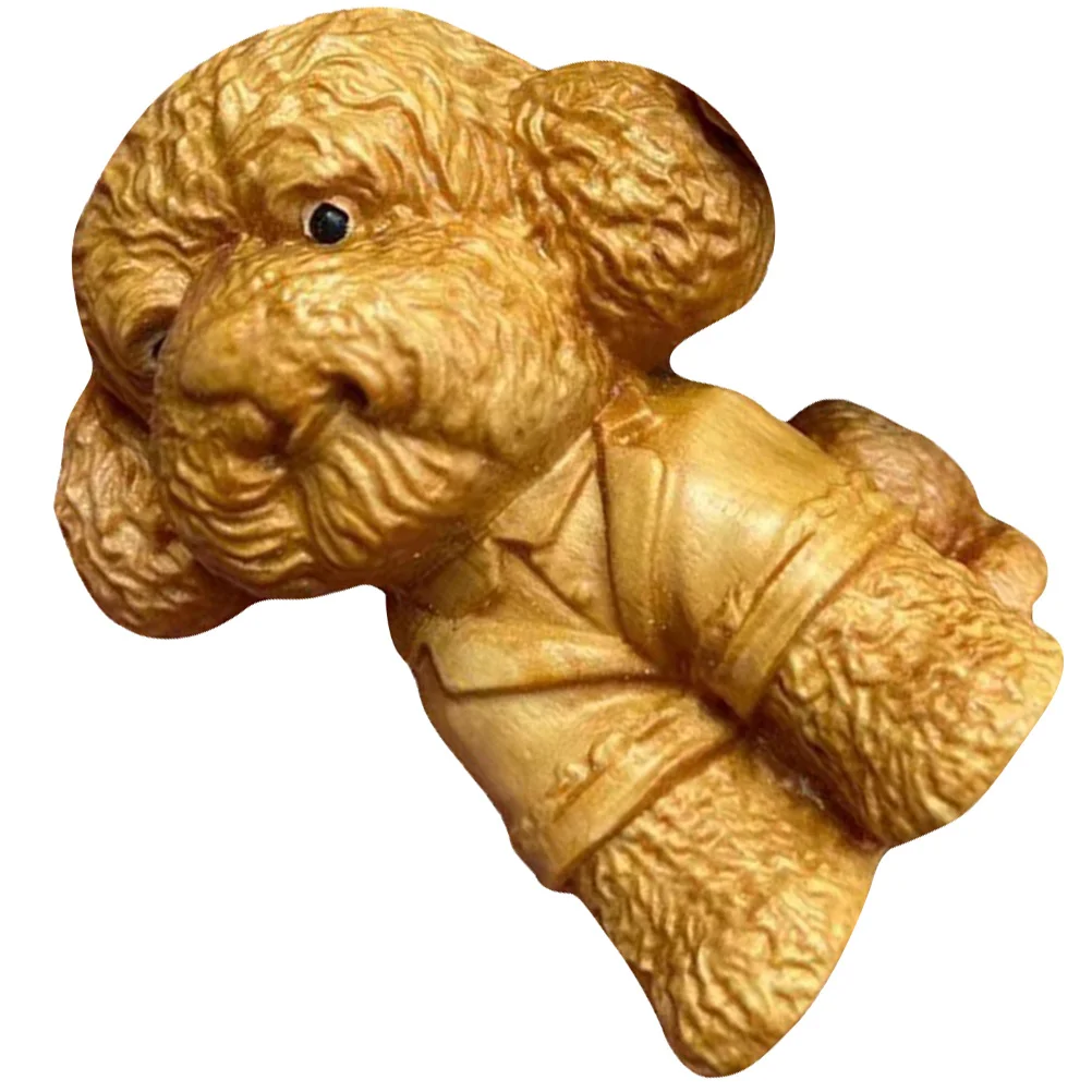 

Juniper Carved Dog Statue Woodcraft Puppy Ornament Small Wooden For Home Office Desk Decor Felted Wool Ornaments Gift