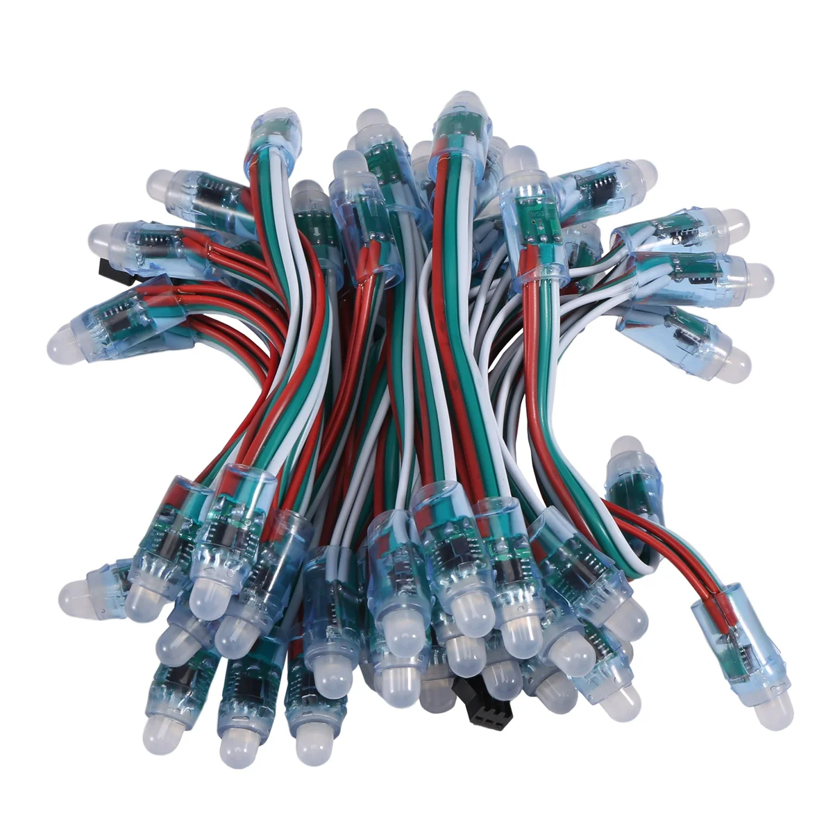 50 pièces WS2811 RGB LED Pixels lumière adressable individuellement 12mm diffusé numérique polychrome LED Module de Pixel lumière DC12V