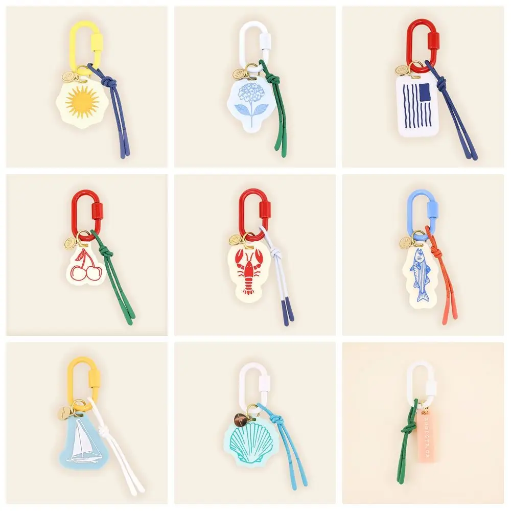 الاكريليك سحر الرجعية حبل المنسوجة قلادة هندسية سيارة كيرينغ الهاتف المحمول قلادة الأزياء الكرتون حقيبة سلسلة سحر