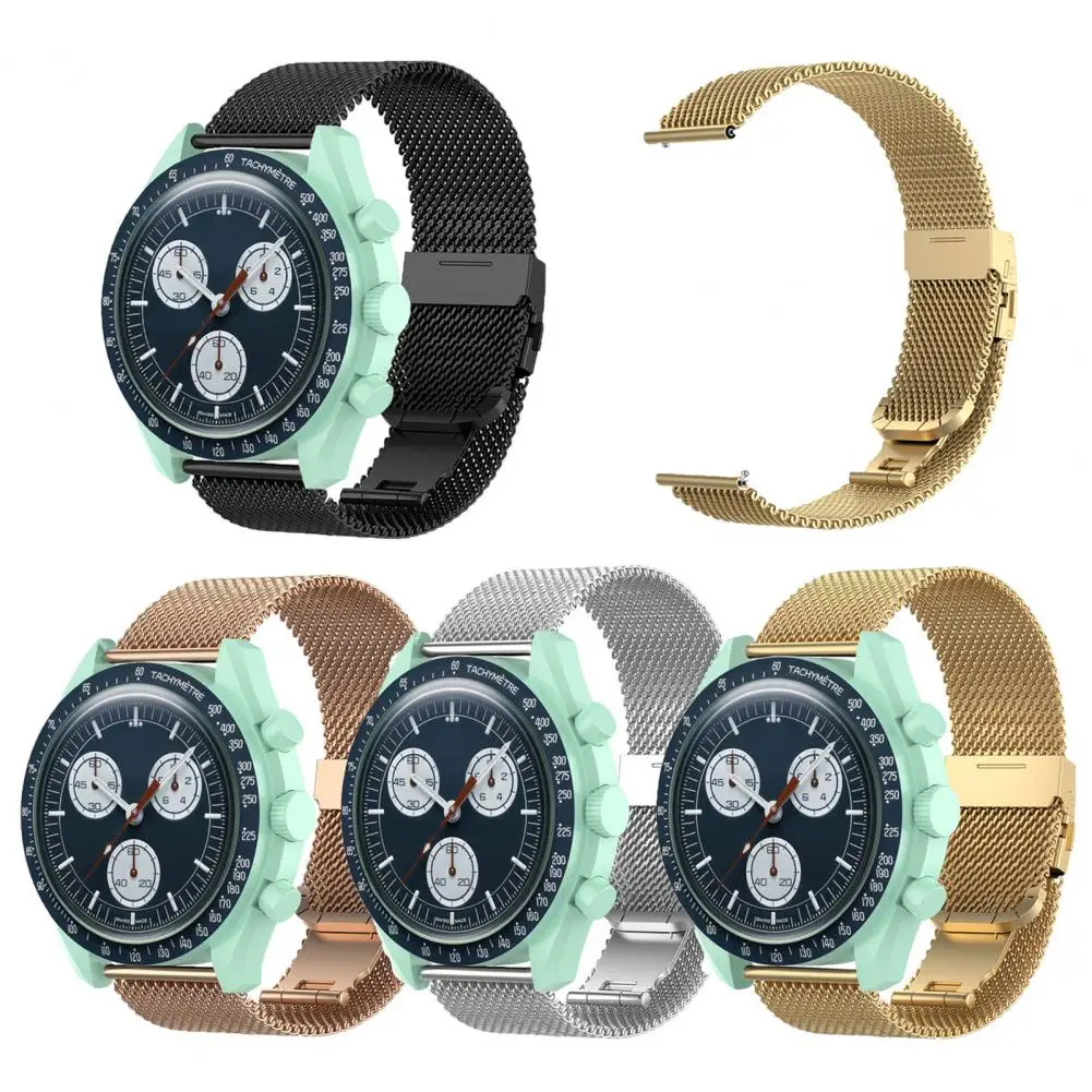 حزام ساعة ل أوميغا سواتش مقاوم للماء تنفس مرنة الفولاذ المقاوم للصدأ ساعة اليد الفرقة استبدال ساعة اكسسوارات