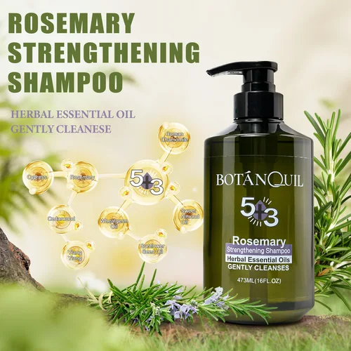 BOTCaNQUIL 로즈마리 강화 샴푸, 클렌징 및 도움, 약하고 깨지기 쉬운 모발, 부드럽고 풍부한 폼, 16fl.oz 