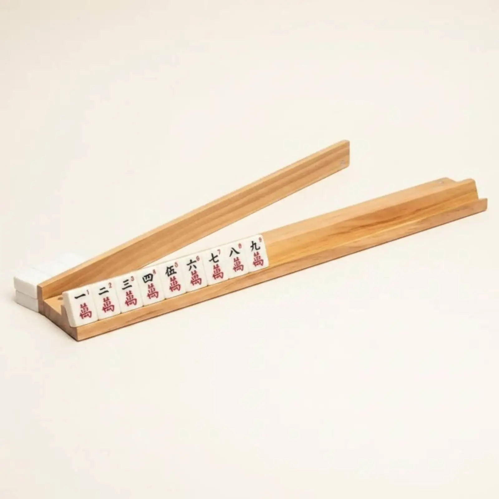 Smooth Surface Game Domino Stand Multi Tile Holder Wooden Board Game Accessories for Mahjong Game Set