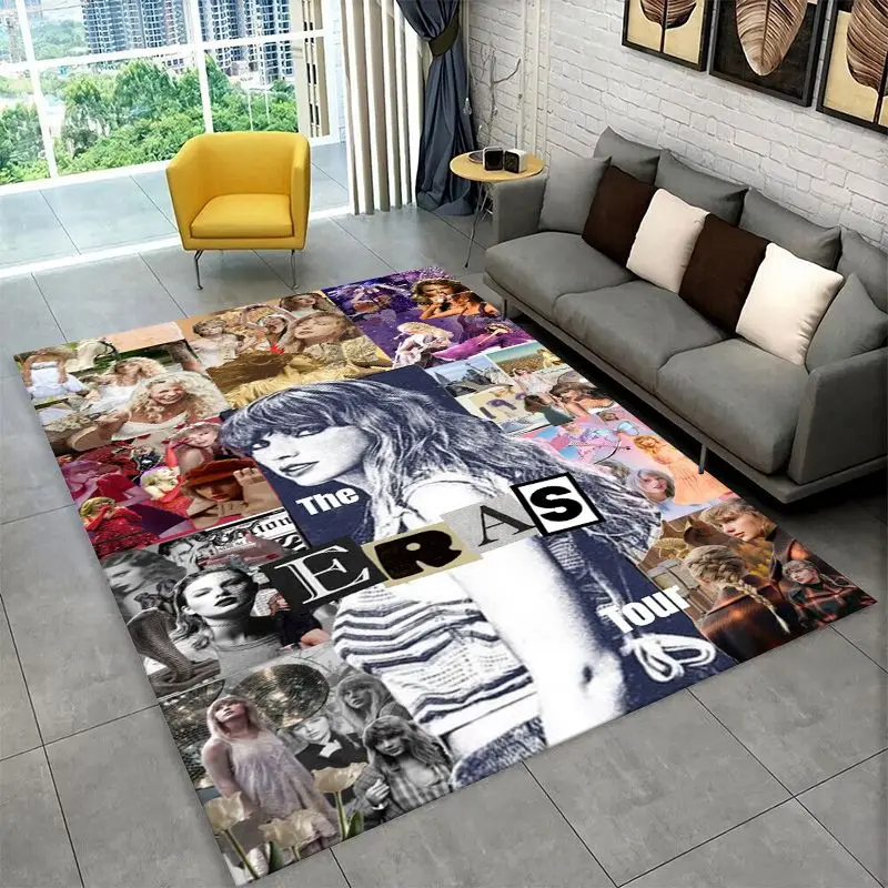 Fashion T-Taylor Singer Music Non-Slip Area Rug for Living Room,Bedroom,Playroom,Soft Carpet Floor Mat Home Decor Rug Kids Room