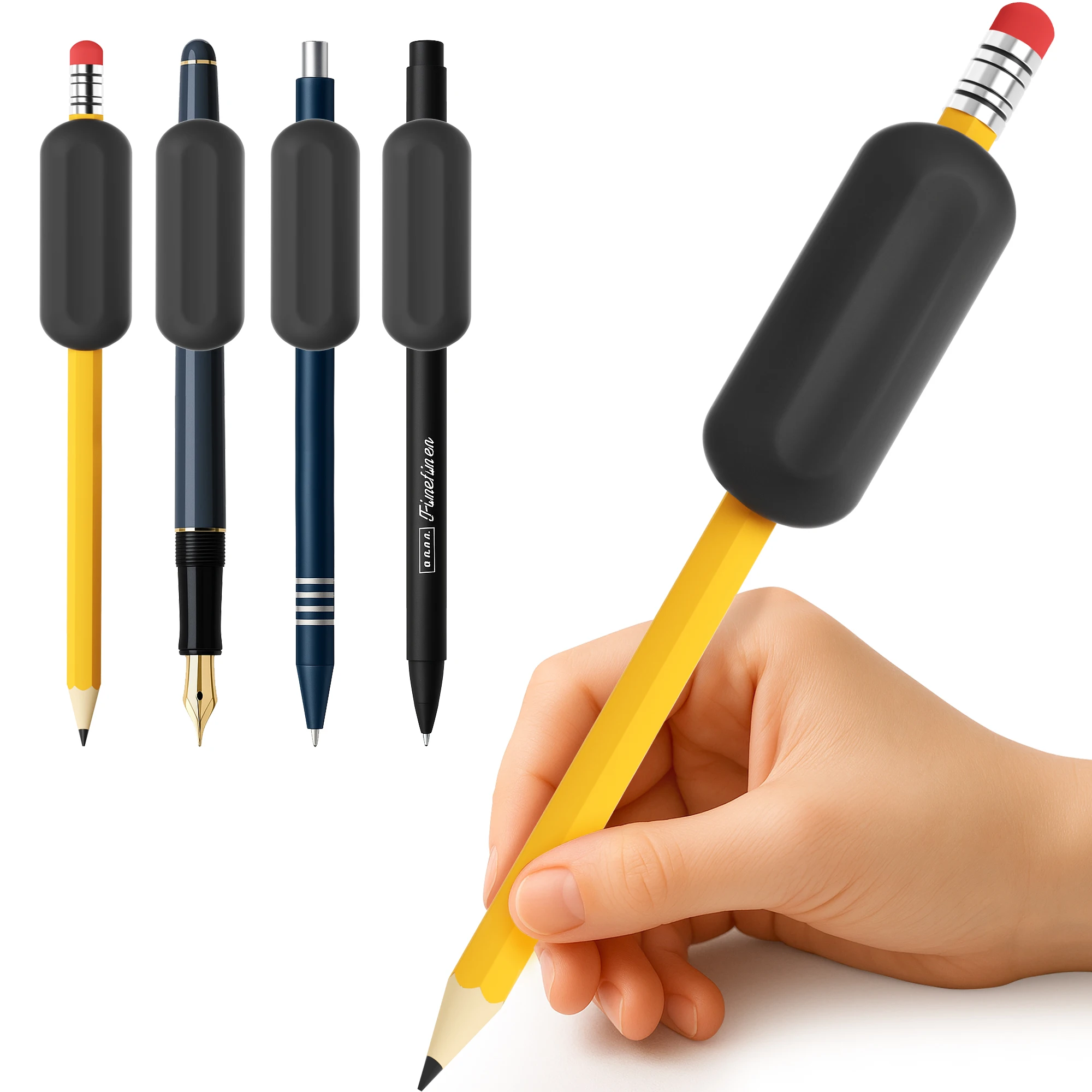 

5-Pcs Weighted Pencil Grips – 1oz Silicone Handwriting Aid for Kids, Elderly & Special Needs