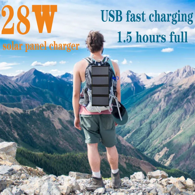 

sunpowerSolar folded plate28WSolar Folding Bag Outdoor Photovoltaic Charging Portable Solar Charging Package