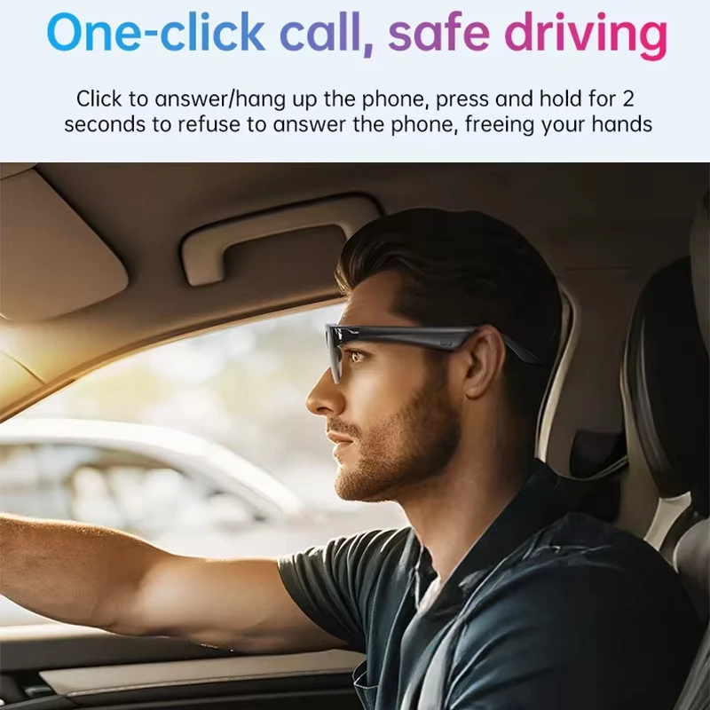 Lenovo 2026 Bluetooth Smart Sunglasses AI Translation Hands‑Free Call Music Play HD Photo Capture Unisex Daily Eyewear