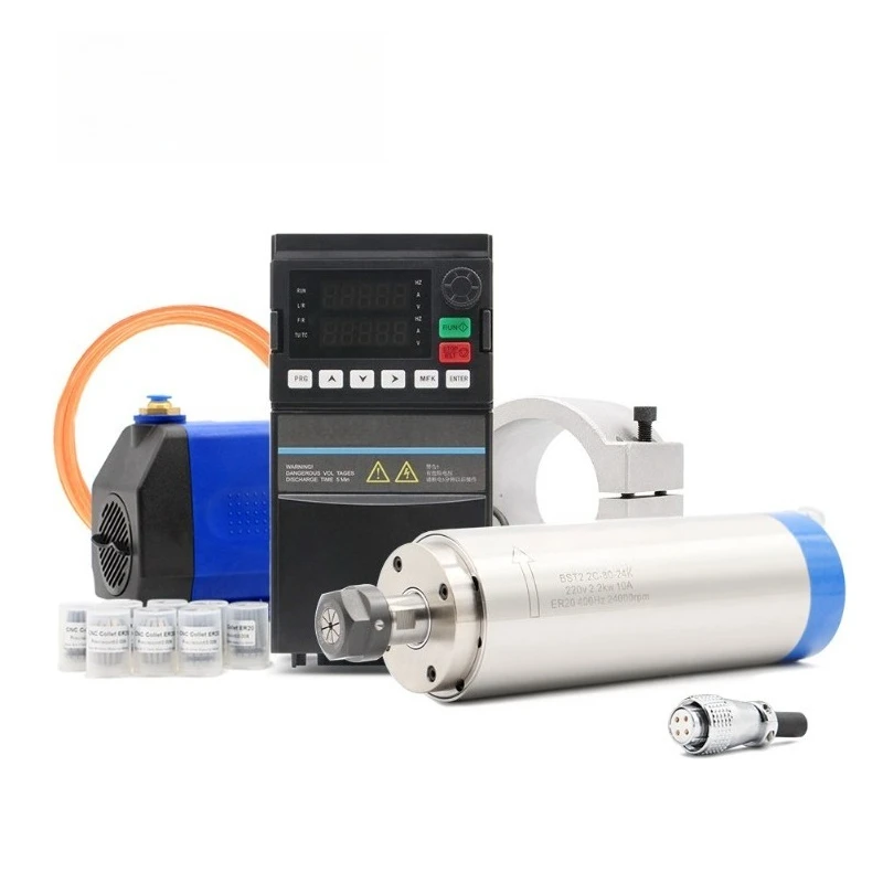 For 220v 380v 2.2kw Water Cooled Spindle 2.2kw Inverter 80mm Fixture, Water Machine, Combination Kit