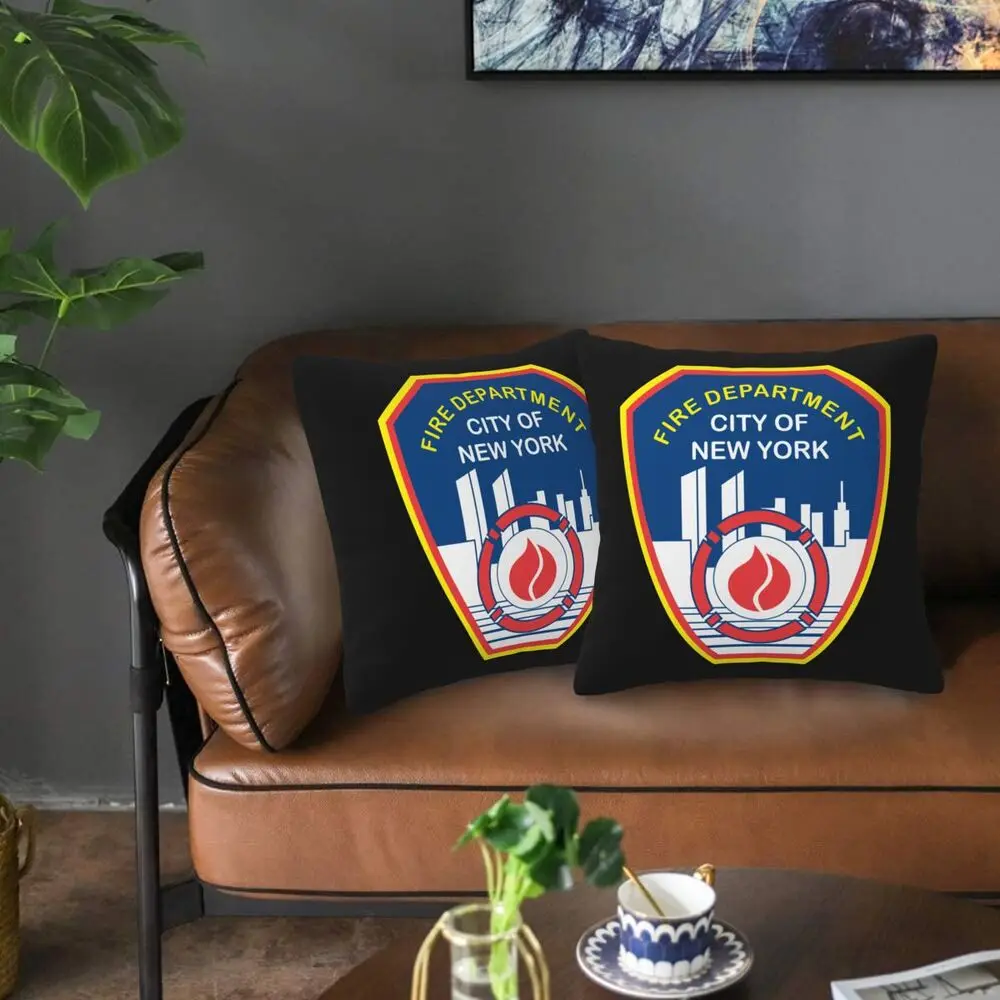 NEW FDNY Fashion Pillowcases Decorative Pillow Covers Soft and Cozy 2 PCS