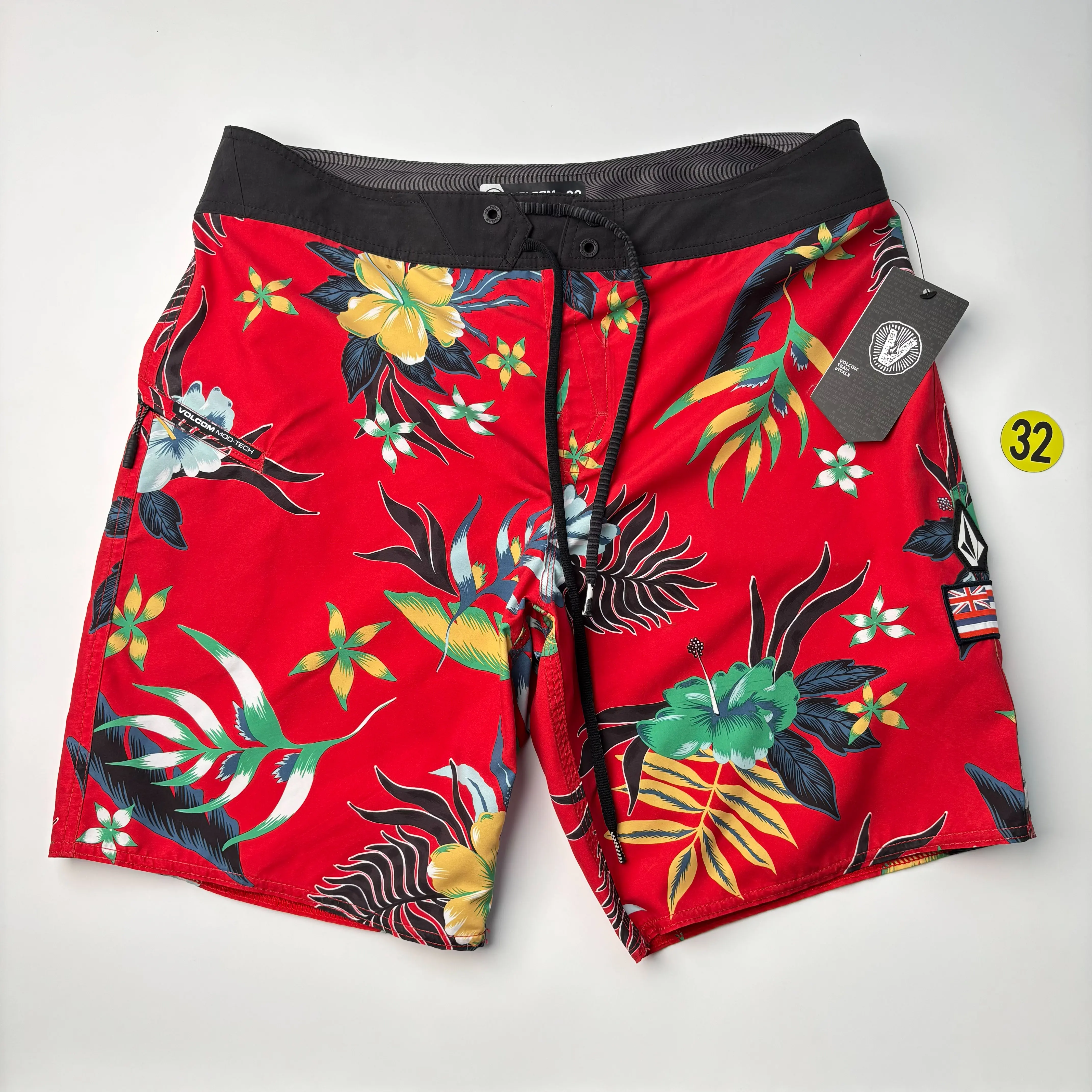 Talla 30 32 Volcom Original Poliéster Floral Boardshort Bermuda Traje de Baño Surf de bain homme Bañador Deportivo Pantalones Cortos de Playa
