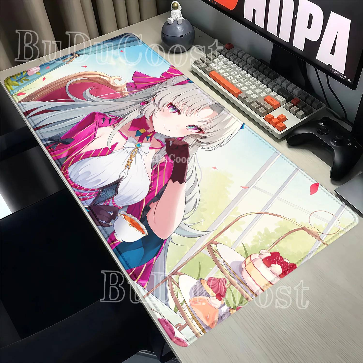 Larger Mousepad Carlotta Montelli Wuthering Wave WuWa Gaming Desk Mat Offices Accessories Mouse Pad Non-slip HD Printing Carpet