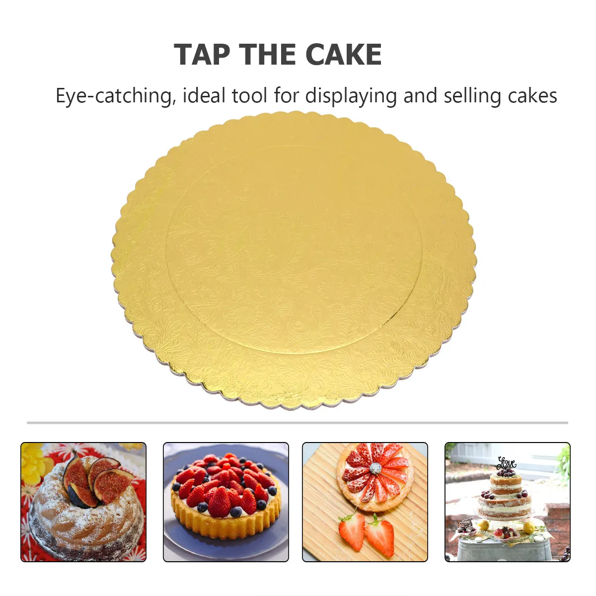 10Pcs Round Cake Boards Food Grade Paper Cake Pads Sturdy Non Toxic Baking Supplies for Birthday Wedding Party Dessert