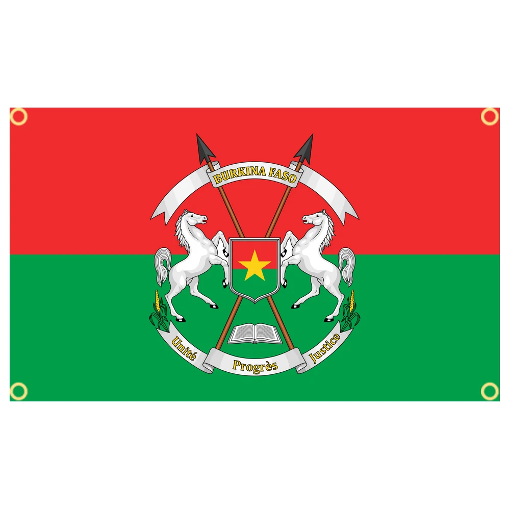 60×90 90x150 120×180CM Burkina Faso Emblem Flag Polyester Printed Banner Tapestry For Decor