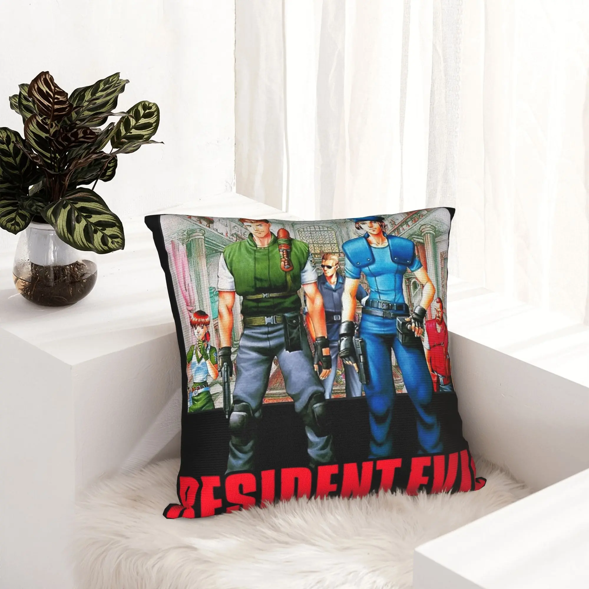 Residents Evils S.T.A.R.S Pillowcase Printed Fabric Cushion Cover Gift  Throw Pillow Case Cover Seater Zippered 40*40cm