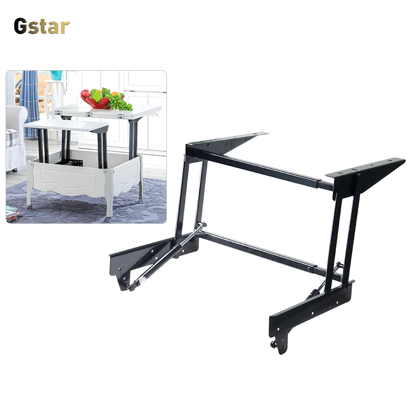 Multi Functional Support Frame with Buffering and Telescopic Accessories Tea Table and Dining Table Dual-use Elevator