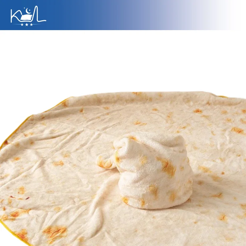 Tortilla Blanket Round Flannel Swaddle Blanket, Novelty Food Shaped Wrap for Baby, Soft Warm Cozy Crib Swaddle Stroller Blanket