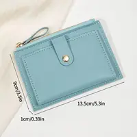 Minimalist and Fashionable Women's Short Card Bag Ultra-Thin Mini PU Leather Zero Wallet Women's Credit Card Holder Wallet 5