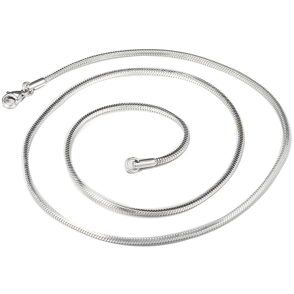 

0.9/1.2/1.5/2.0mm 22inch Square Snake Chain Stainless Steel Necklace For Women Fashion Jewelry Gifts Dropshipping DKN662