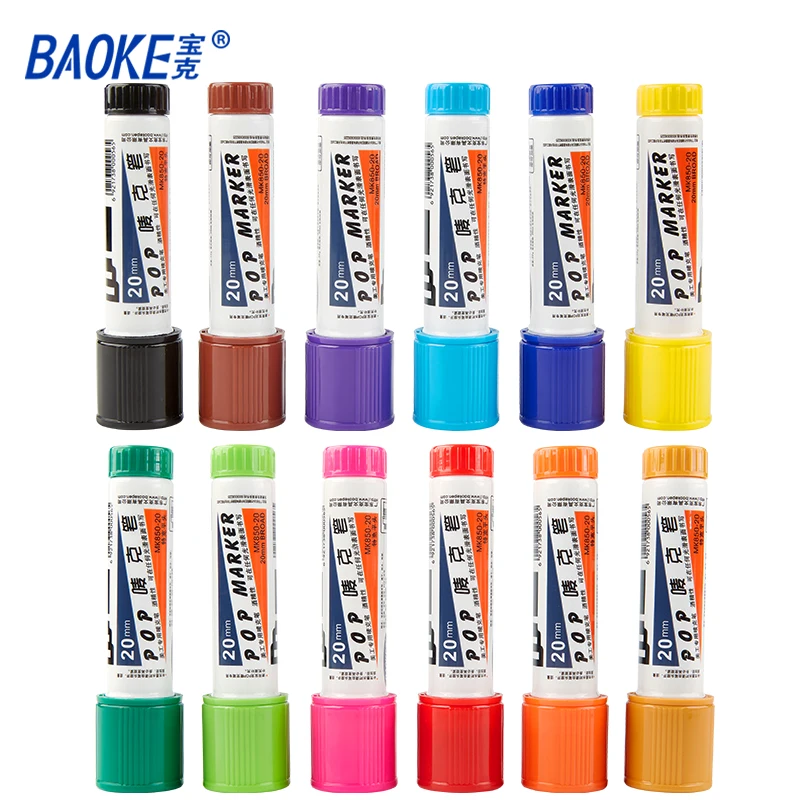 BAOKE POP#20mm POP Marker Refillable Waterproof Quick-drying Marker