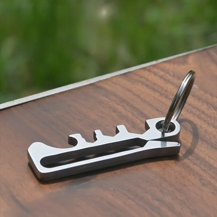 Tactical EDC Multi Tool Key Ring with Quick Release Carabiner Durable Money Clip for Outdoor Gear Hiking Camping Daily Use
