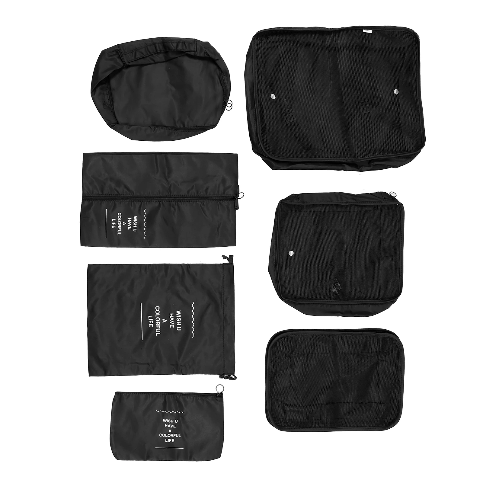 

1 set Travel Laundry Bags Clothing ganizer Packing Bags for Suitcase Black Set Lightweight Waterproof