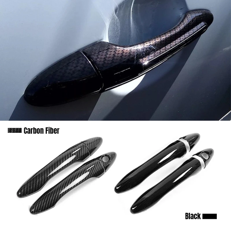 For Kia Optima K5 2011-2015 Smart Car Carbon Fiber Style Exterior Door Handle Moulding Cover Trim Sticker Decor Auto Accessories