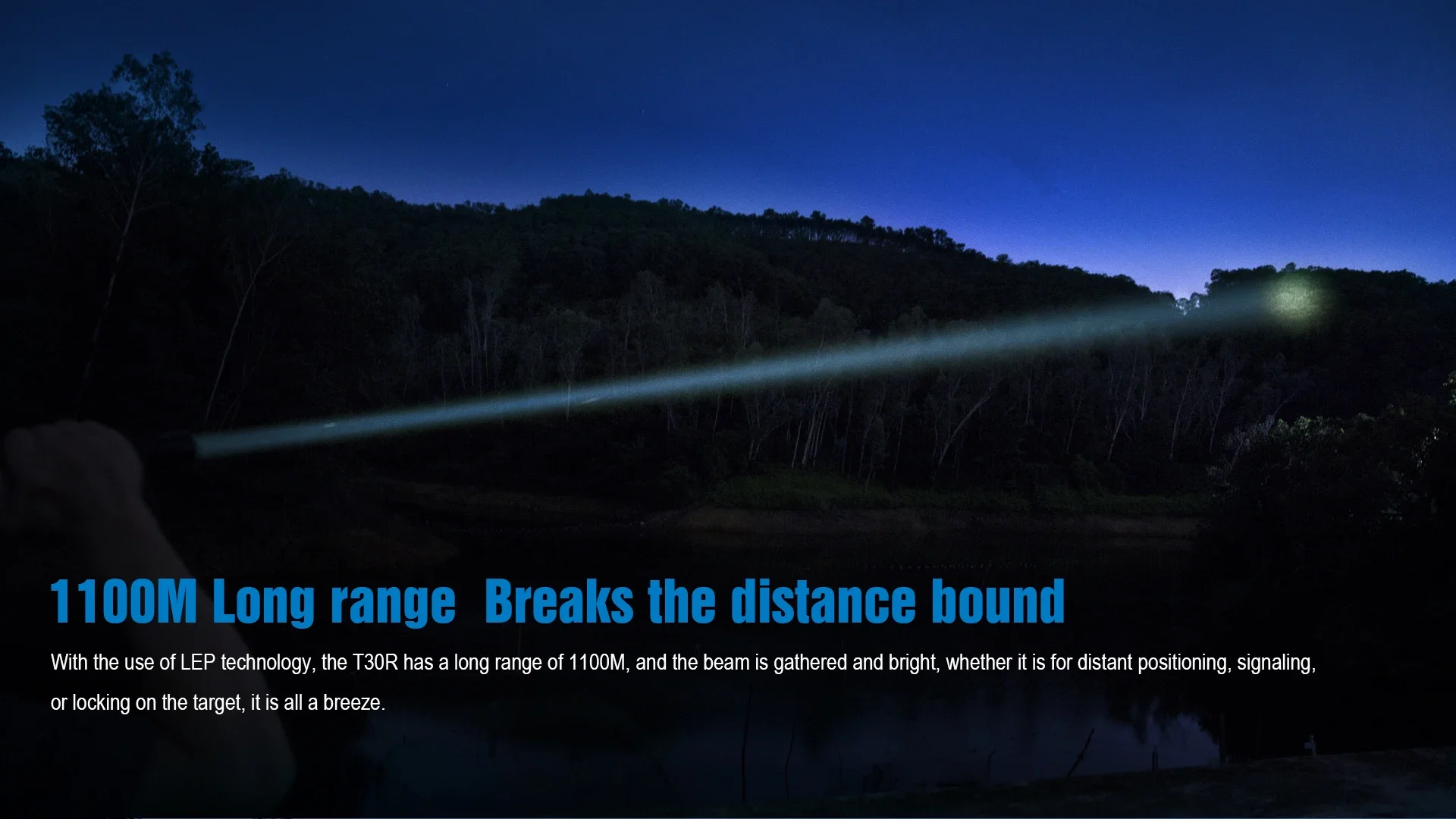 High Powered LEP Laser Flashlight  T30R 460 Lumens LED Tactical Camping Hunting Torch Light Flashlight