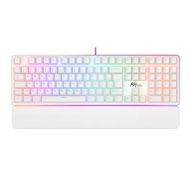 RK ROYAL KLUDGE RK918 Brazilian Portuguese Mechanical Keyboard 108 Keys RGB Backlight Gaming Keyboards with Side Lamp Hand Rest - Image 9