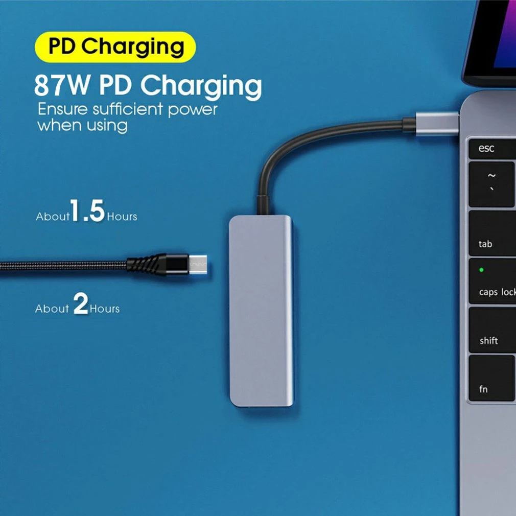 USBC to HDMI-compatible USB 3.0 USB2.0 Multifunctional 4K 30Hz 1080P HDTV Display Video Output Type C Hub Adapter for MacBook