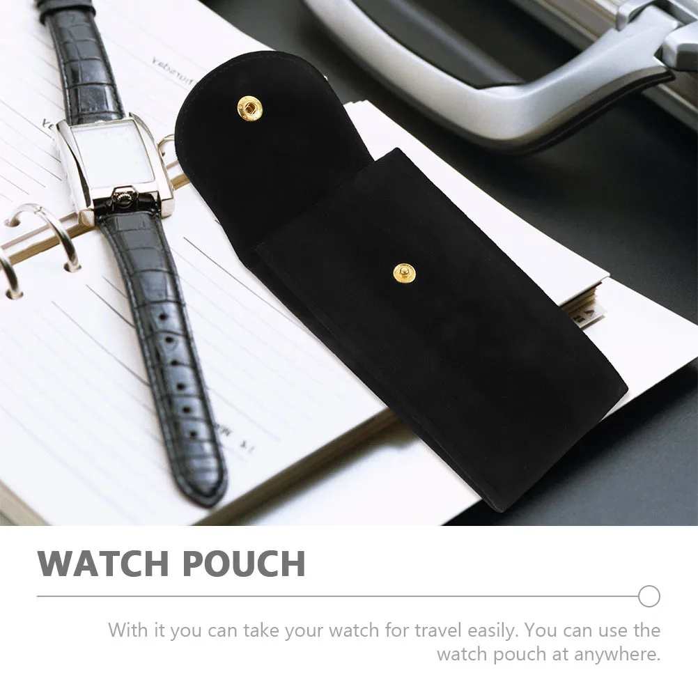 

2Pcs Men Watch Storage Case Portable Travel Pouch Soft Lining Scratch Watch Organizer Holder Men Watches Case