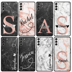 PERSONALISED INITIALS MARBLE Case For Samsung Galaxy S23 Ultra S8 S9 S10 S22 Plus Note 10 20 Ultra S20 FE S21 FE Cover