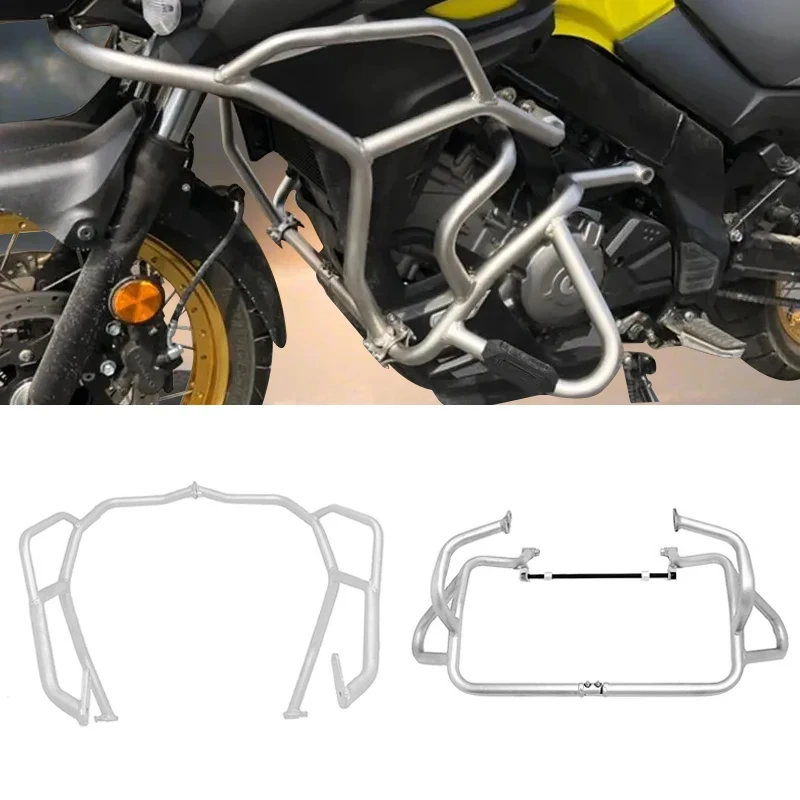 Motorcycle Bumper Upper Lower Engine Guard Highway Crash Bar Protector Fit For Suzuki V-Strom DL650 V Strom VStrom 650 2019-2020